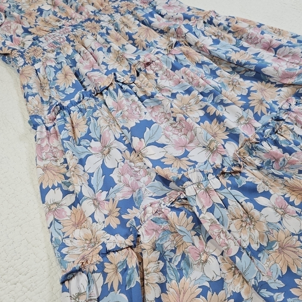 Sienna Sky Floral Tiered Maxi Dress with Flutter Sleeves - Picture 4 of 9
